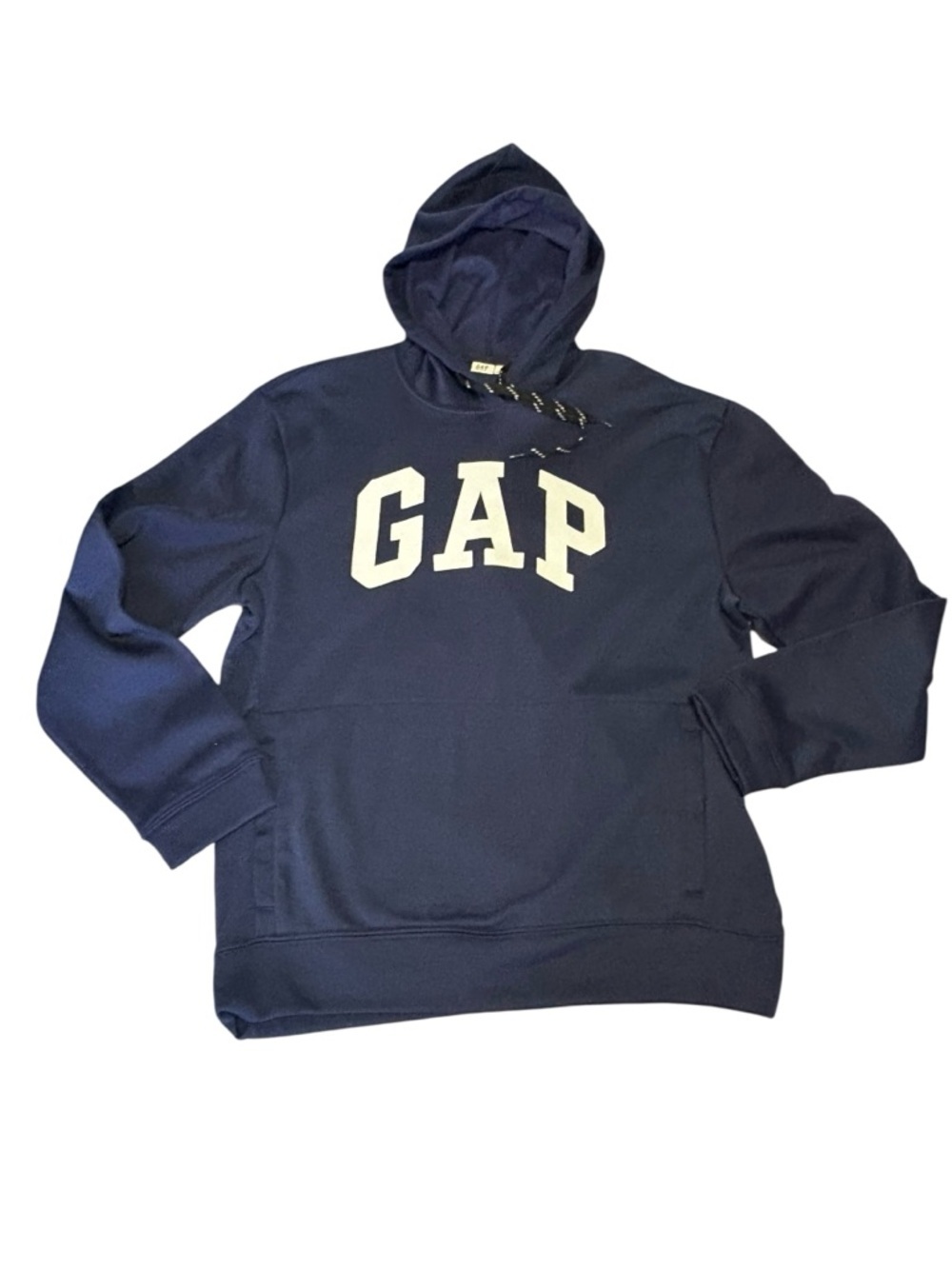 GAP Navy Crewneck Hoodie with White Logo. Size L.